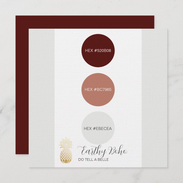 Burgundy Wedding Colour Palette Invitation (Front/Back)