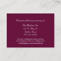 Burgundy Wedding enclosure cards