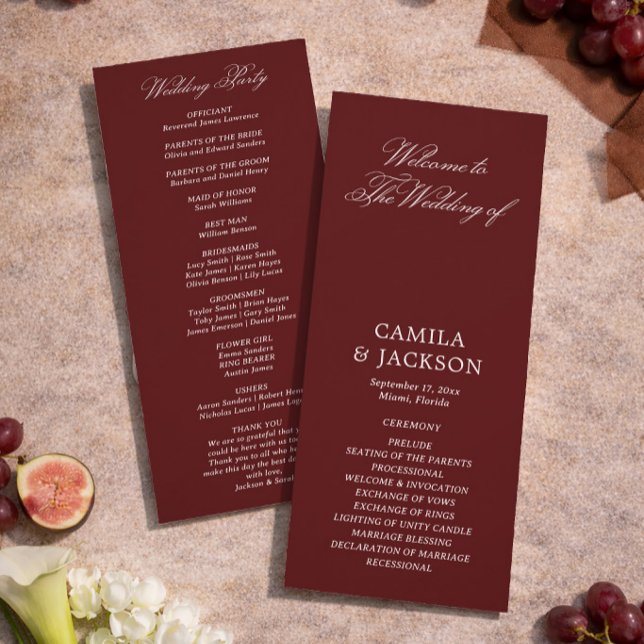 Burgundy Wedding Flat Program (Creator Uploaded)