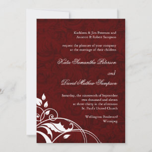 Burgundy Wedding Invitation