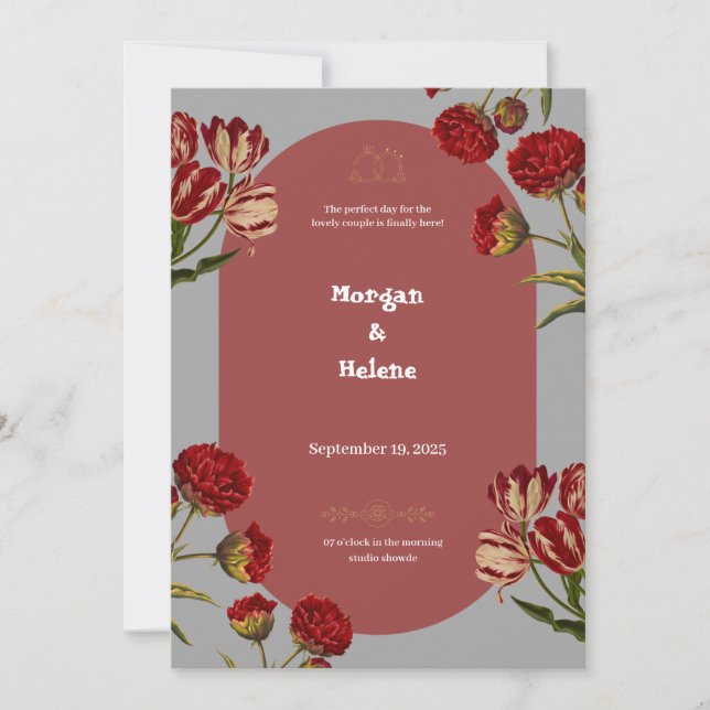 Burgundy Wedding Invitation (Front)