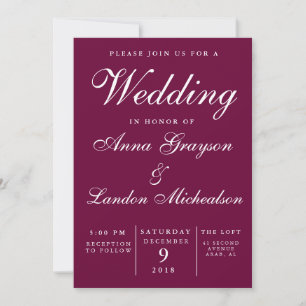 Burgundy Wedding Invitation