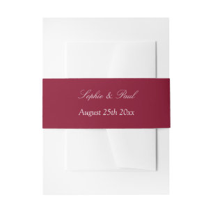 Burgundy Wedding Invitation Belly Band