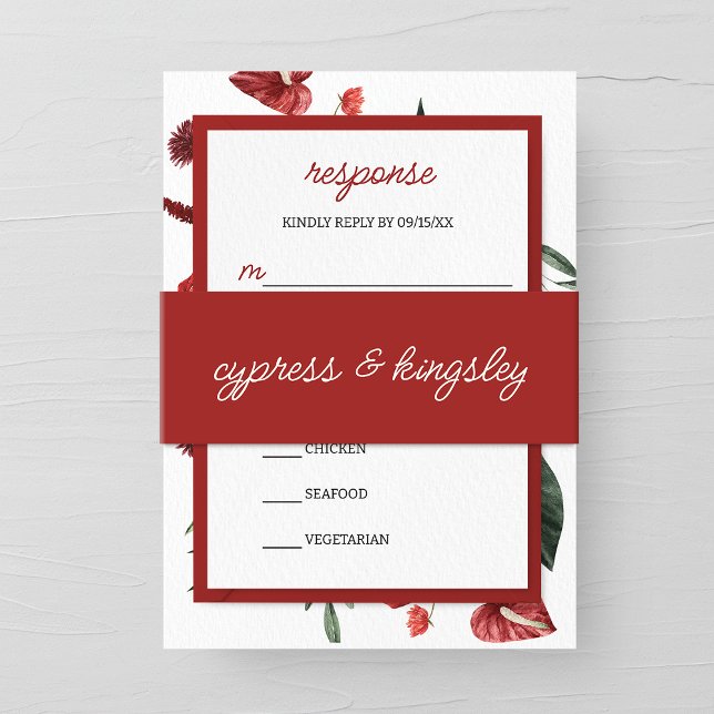 Burgundy Wedding  Invitation Belly Band (Creator Uploaded)