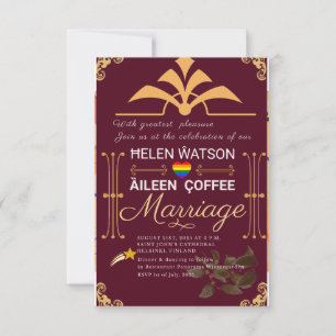 Burgundy Wedding Invitation Card