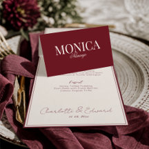 Burgundy Wedding Place Card