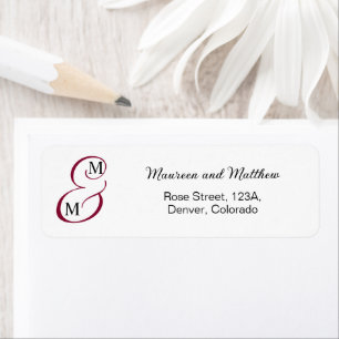 Burgundy Wedding Return Address Label