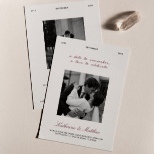 Burgundy Wedding Save the Date Invitation