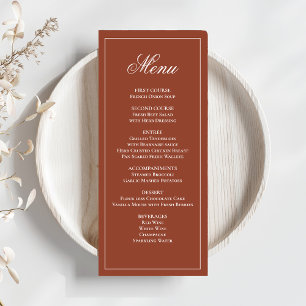Burgundy Wedding Script Dinner Menu
