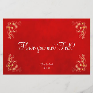 Burgundy wedding table name