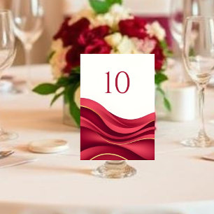 Burgundy  Wedding Table Number