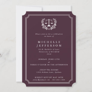 Burgundy/White Law School Graduation Announcement