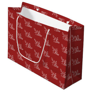 Burgundy, White Logo Promotional Gift Bag