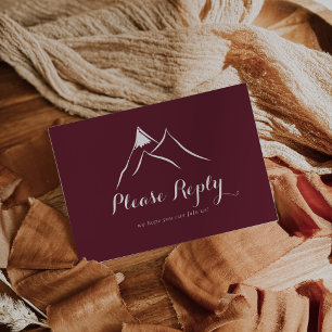 Burgundy White Mountain Menu Choice RSVP Postcard
