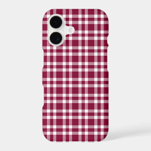 Burgundy White Plaid Pattern