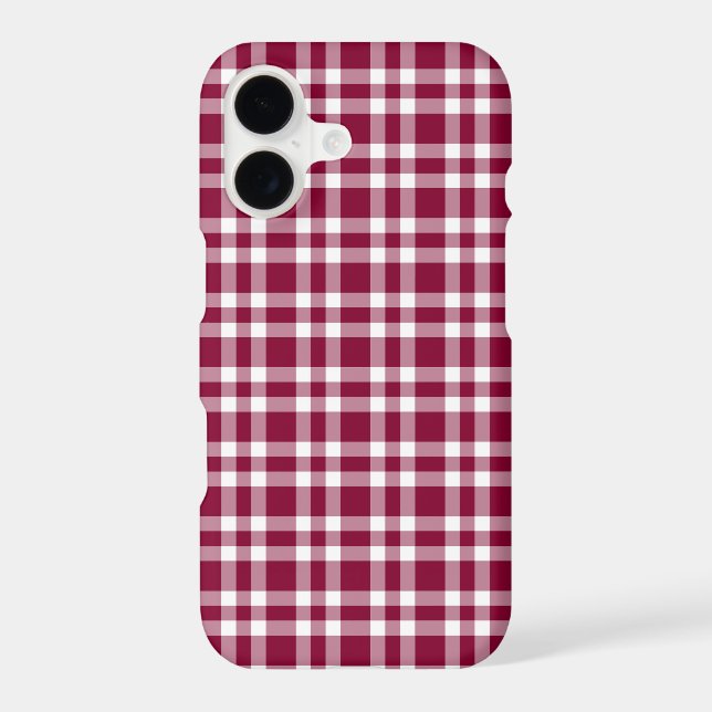 Burgundy White Plaid Pattern (Back)