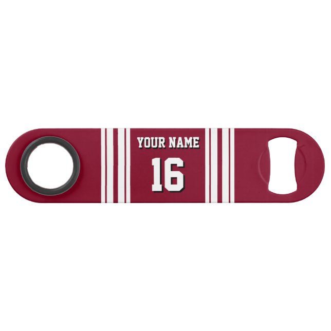 Burgundy White Team Jersey Custom Number Name (Front (Horizontal))
