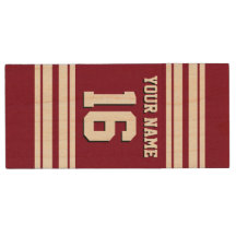Burgundy White Team Jersey Custom Number Name