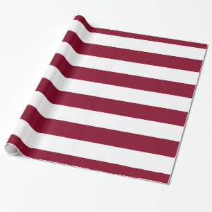 Burgundy, White XL Stripes Pattern Wrapping Paper