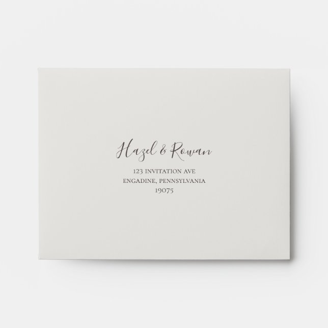 Burgundy Wildflower | Beige Self Addressed RSVP Envelope (Front)