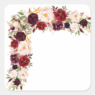 Burgundy Wildflower Border Sticker