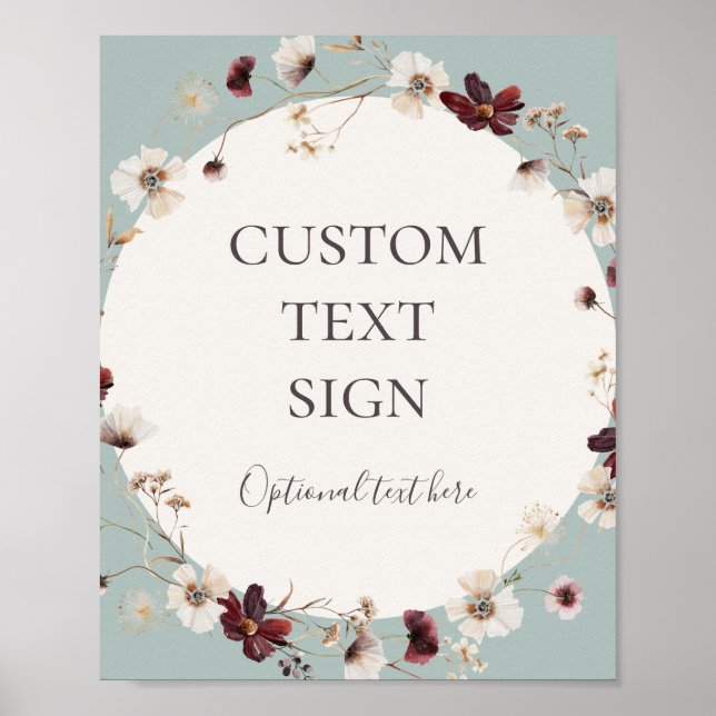 Burgundy Wildflower | Teal Cards & Gifts Custom Poster (Front)