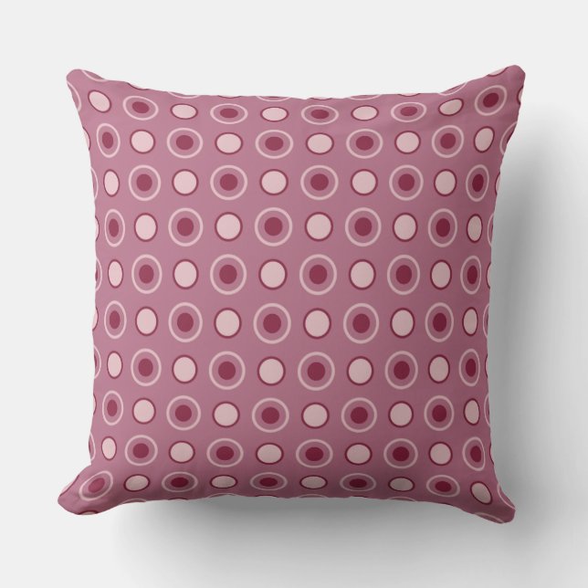 Burgundy Wine and Pink Dots Cushion (Front)