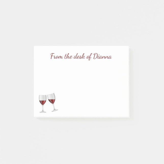 Burgundy Wine Champagne Glasses Winery Post-it Notes (Front)