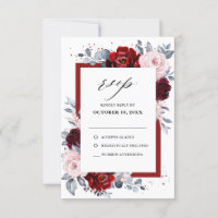 Burgundy Wine Dusty Blue Slate Floral Wedding