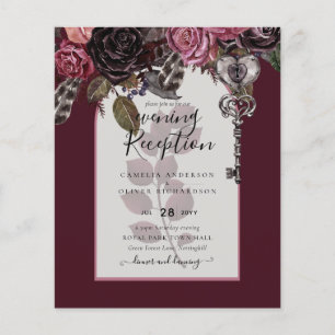 Burgundy Wine Floral Wedding Fall Winter INVITE Flyer