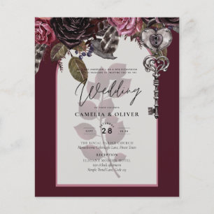 Burgundy Wine Floral Wedding Fall Winter INVITE Flyer
