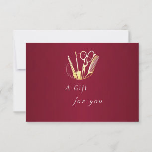 Burgundy Wine & Gold Beauty Salon gift certificate
