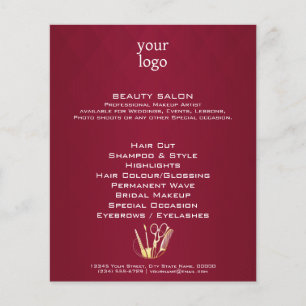 Burgundy Wine & Golden Beauty Salon Flyer