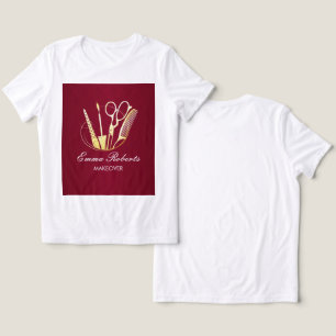 Burgundy Wine & Golden Beauty Salon Tri-Blend Shirt