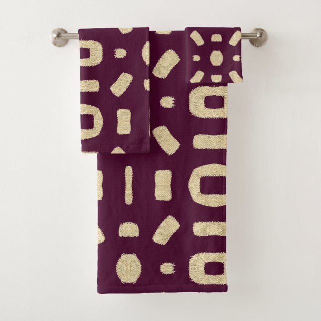 Burgundy Wine Like African Kuba Kente Mud Cloth (Insitu)