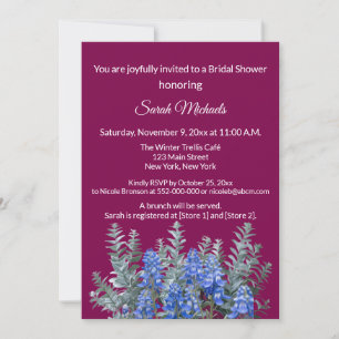 Burgundy Winter Bridal Shower Invitation