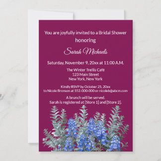 Burgundy Winter Bridal Shower Invitation