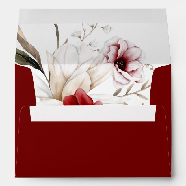 Burgundy Winter Elegance Envelope (Back (Bottom))