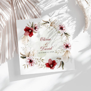 Burgundy Winter Elegance Wedding Napkin