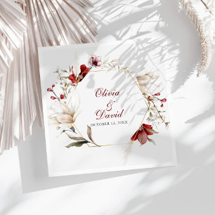 Burgundy Winter Elegance Wedding Napkin