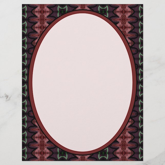 Burgundy with pink custom letterhead (Front)