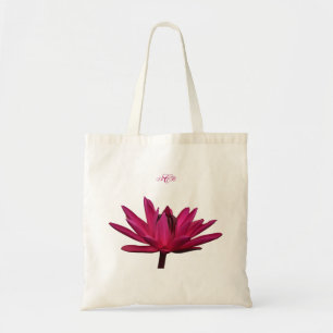 Burgundy with Pink Water Lilies Budget Tote Bag