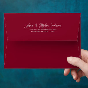 Burgundy with Return Address Envelope