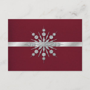 Burgundy with Snowflakes Winter Wedding RSVP