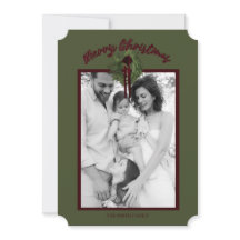 Burgundy Wreath Personalised Christmas Card