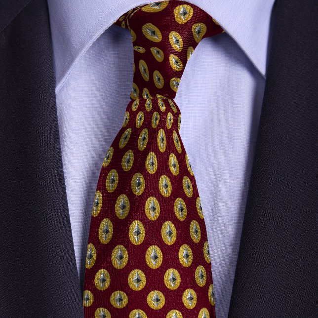 Burgundy & Yellow Ethereum Crypto Coin Tie (Creator Uploaded)