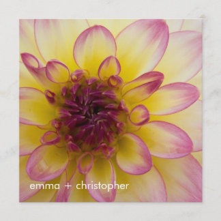 Burgundy, Yellow & White Dahlia Save The Date