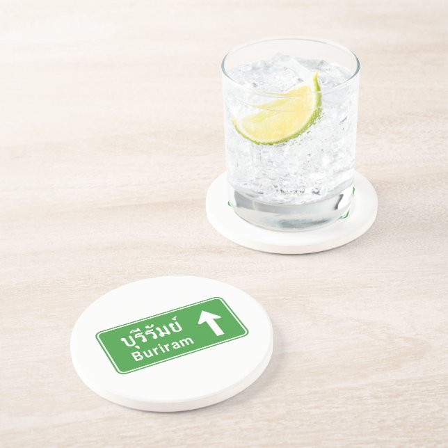 Buriram Ahead ⚠ Thai Highway Traffic Sign ⚠ Coaster (Side)