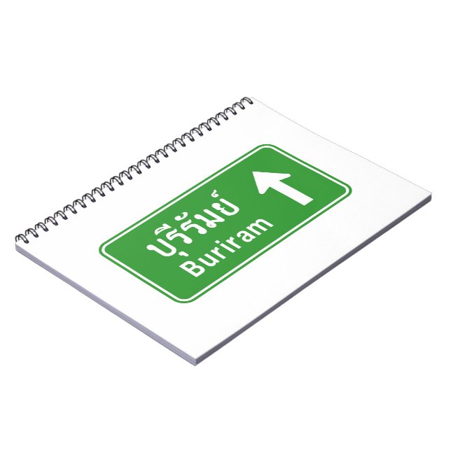 Buriram Ahead ⚠ Thai Highway Traffic Sign ⚠ Notebook (Left Side)