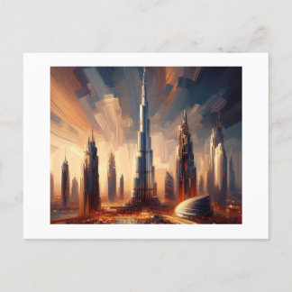 Burj Khaifa Tower Surroundings Dubai Postcard